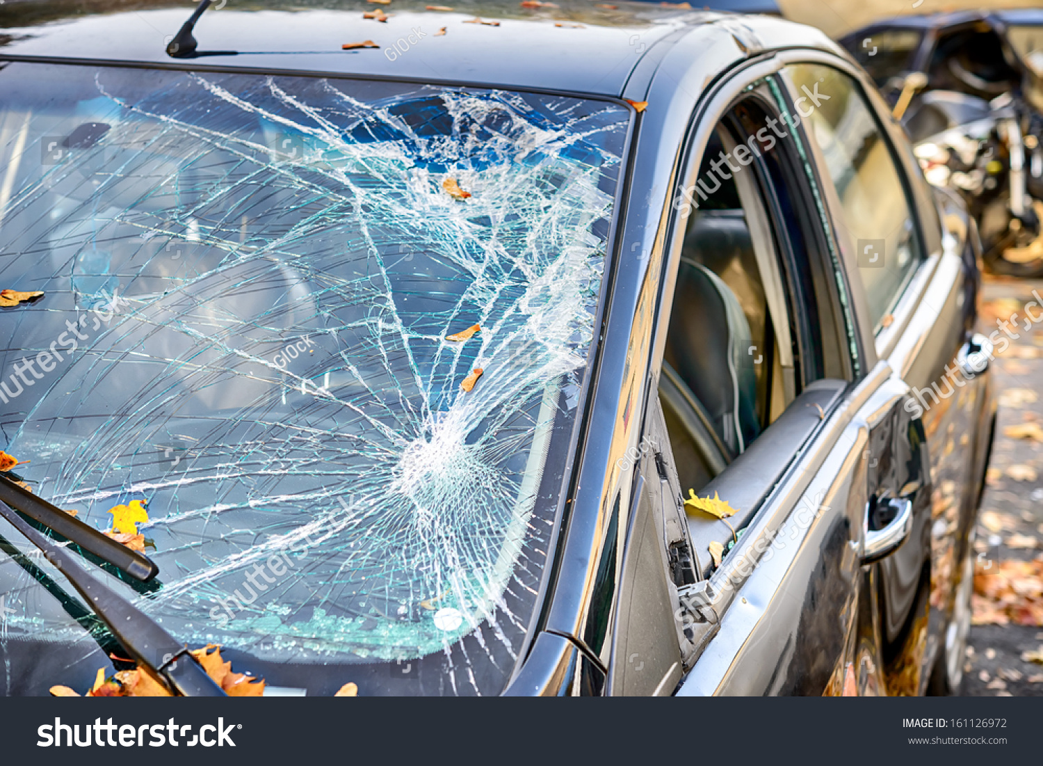 stock photo broken windshield 161126972